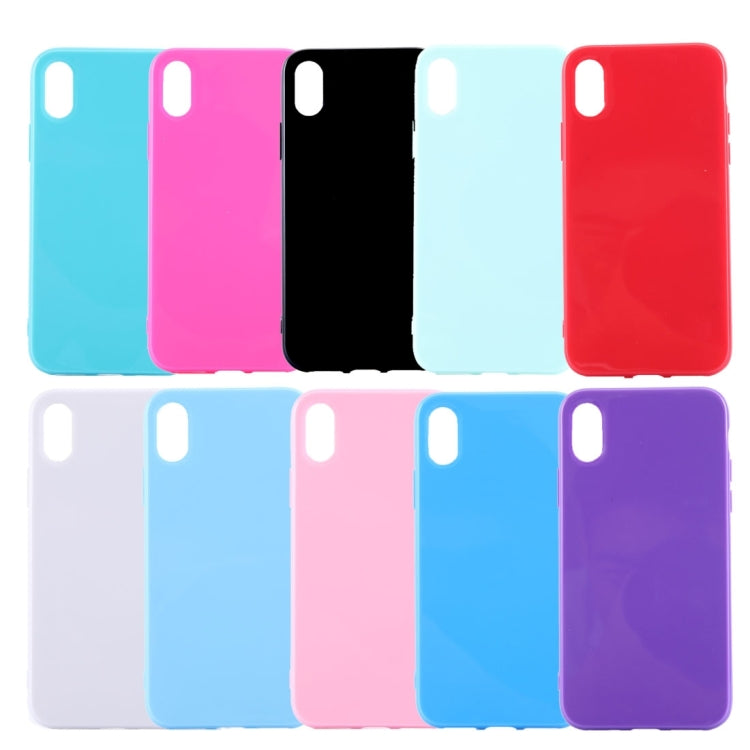 For iPhone X / XS Solid Color Smooth Surface Soft TPU Protective Back Cover Case