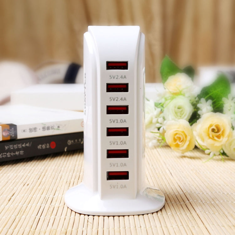 853L 30W 6 Ports USB Fast Charging Dock Smart Charger AC100-240V