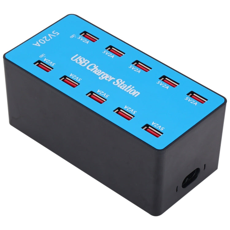 A5B 100W 10 Ports USB Smart Charging Station with Indicator Light AC100-240V