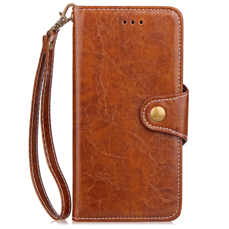 For iPhone X / XS Retro Crazy Horse Texture Wax Fake Leather Horizontal Flip Leather Case with Holder & Card Slots & Wallet & Lanyard