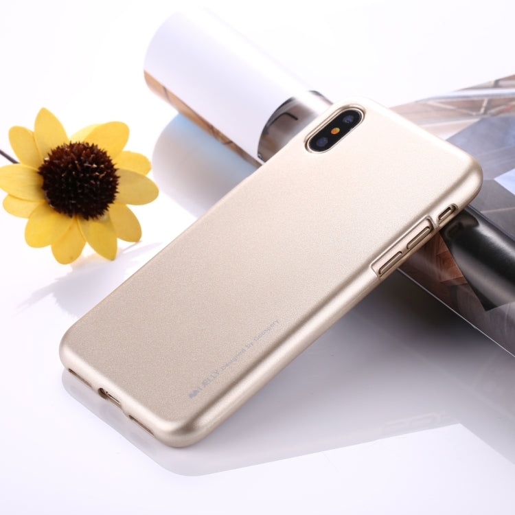 For iPhone X / XS GOOSPERY MERCURY i JELLY Metal and Oil Painting Soft TPU Protective Back Cover Case