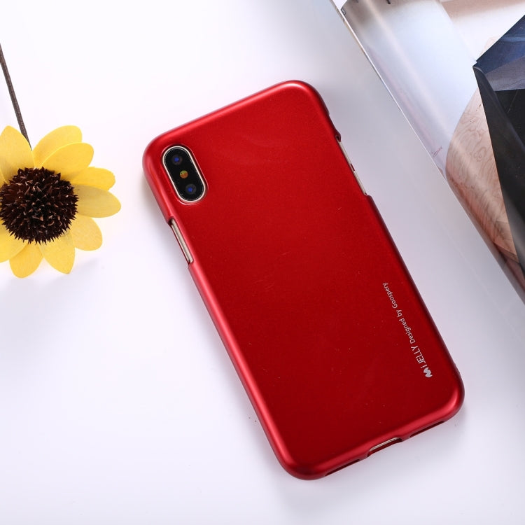 For iPhone X / XS GOOSPERY MERCURY i JELLY Metal and Oil Painting Soft TPU Protective Back Cover Case