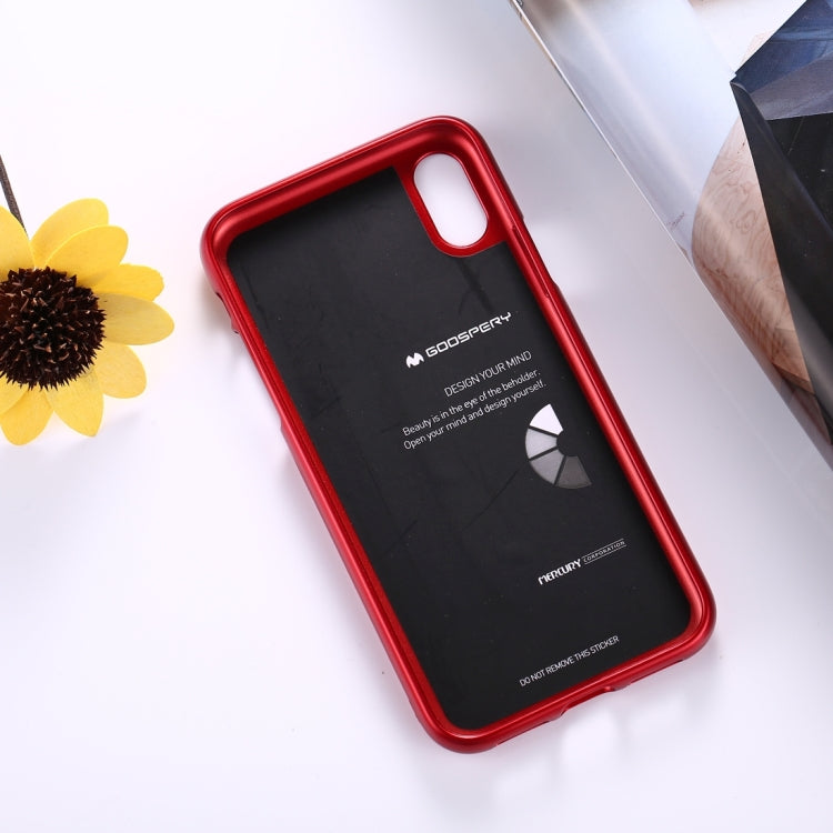 For iPhone X / XS GOOSPERY MERCURY i JELLY Metal and Oil Painting Soft TPU Protective Back Cover Case