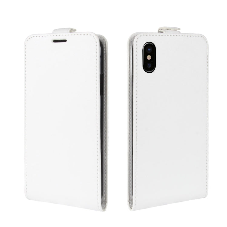 For iPhone X / XS Crazy Horse Texture Vertical Flip Leather Case with Card Slot & Photo Frame