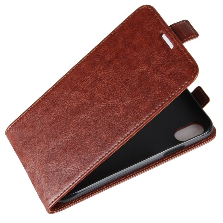 For iPhone X / XS Crazy Horse Texture Vertical Flip Leather Case with Card Slot & Photo Frame