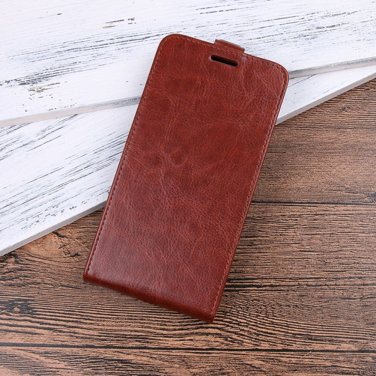 For iPhone X / XS Crazy Horse Texture Vertical Flip Leather Case with Card Slot & Photo Frame