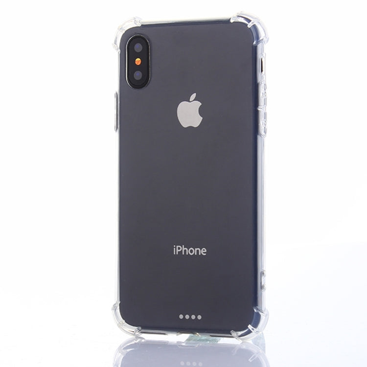 For iPhone X / XS Transparent Shockproof TPU Protective Back Cover Case(Transparent)