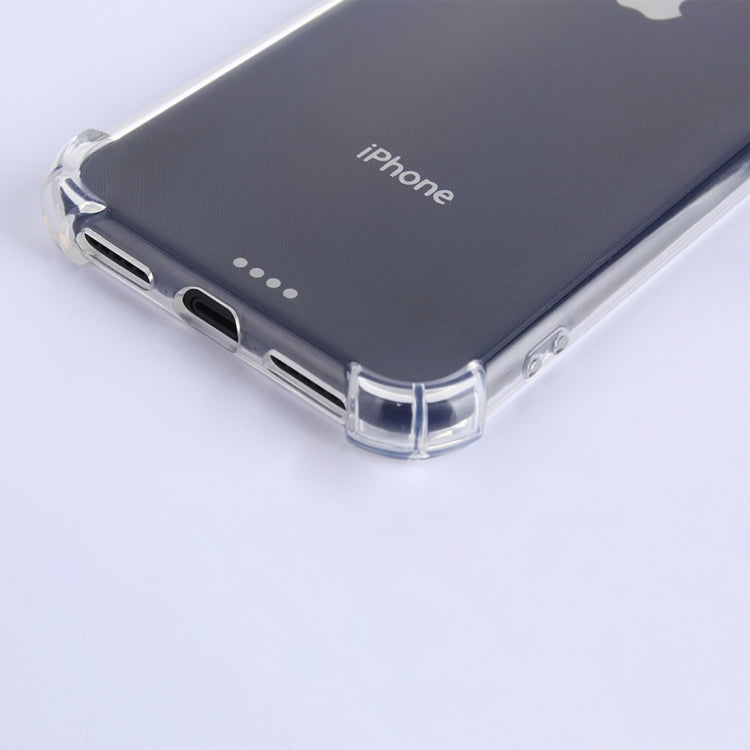 For iPhone X / XS Transparent Shockproof TPU Protective Back Cover Case(Transparent)