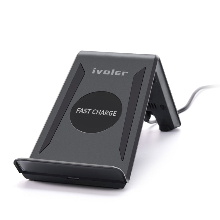 A6 10W Vertical Wireless Charging Charger for iPhone XR / XS Max / Galaxy S9+ / S9 / Huawei Mate 20 Pro and Other QI-enabled Device (Black)