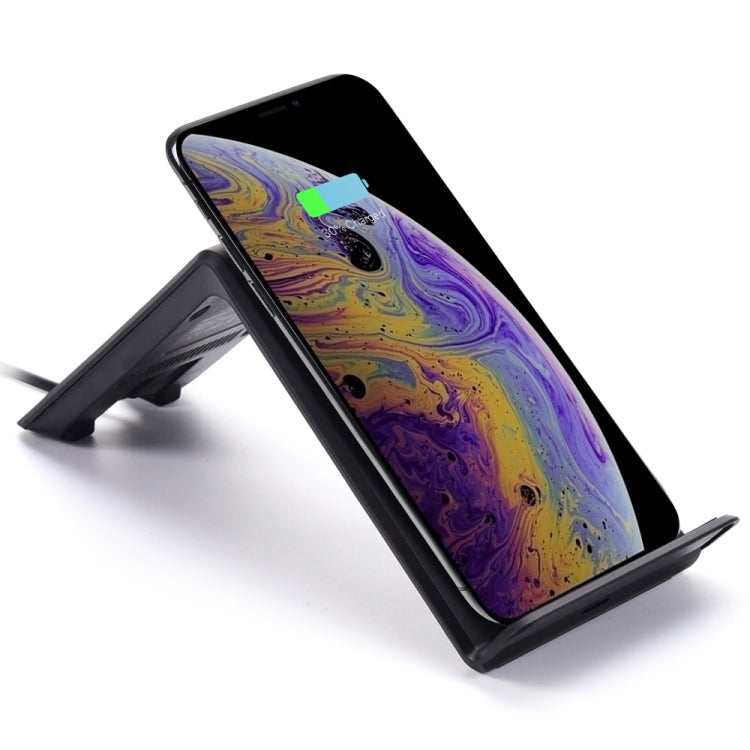 A6 10W Vertical Wireless Charging Charger for iPhone XR / XS Max / Galaxy S9+ / S9 / Huawei Mate 20 Pro and Other QI-enabled Device (Black)