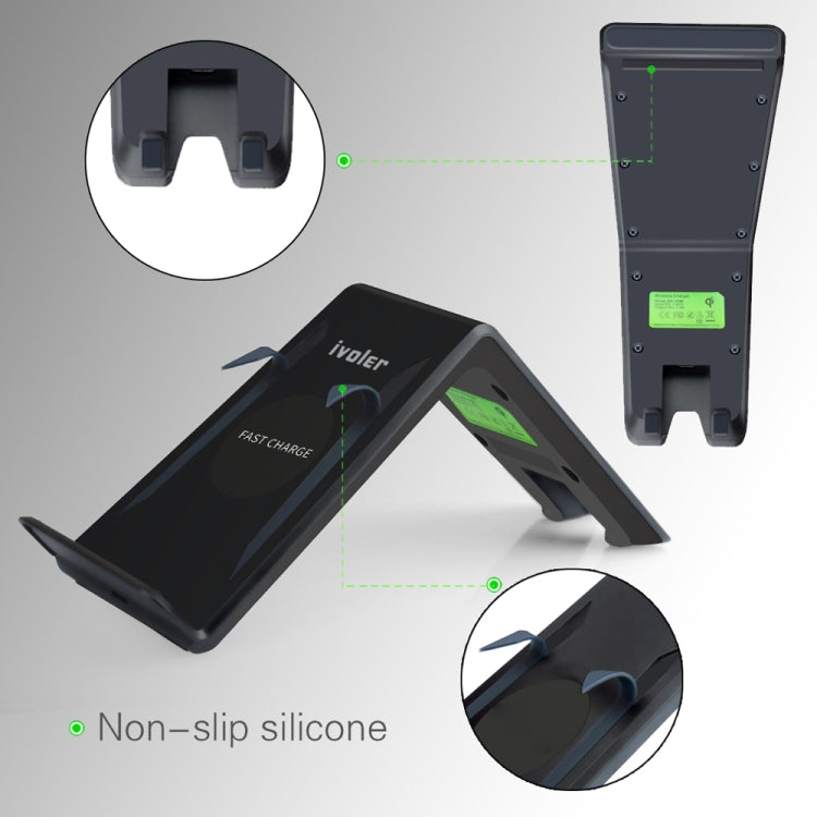 A6 10W Vertical Wireless Charging Charger for iPhone XR / XS Max / Galaxy S9+ / S9 / Huawei Mate 20 Pro and Other QI-enabled Device (Black)
