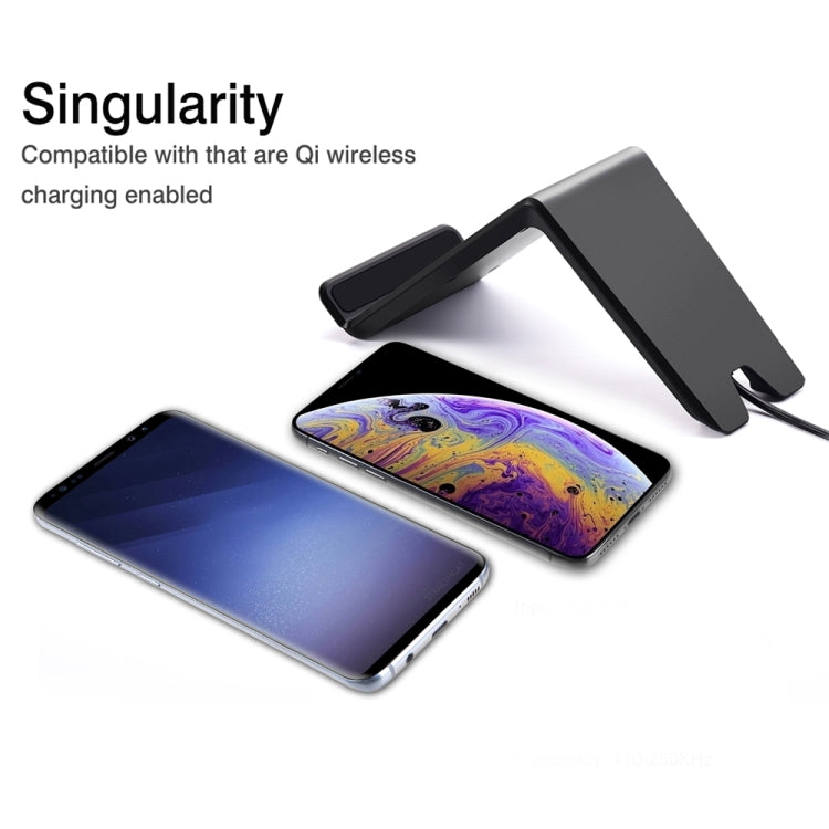 A6 10W Vertical Wireless Charging Charger for iPhone XR / XS Max / Galaxy S9+ / S9 / Huawei Mate 20 Pro and Other QI-enabled Device (Black)