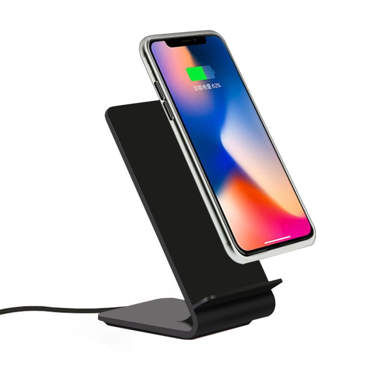 A8 10W Vertical Wireless Charging Charger for iPhone XR / XS Max / Galaxy S9+ / S9 / Huawei Mate 20 Pro and Other QI-enabled Device (Black)