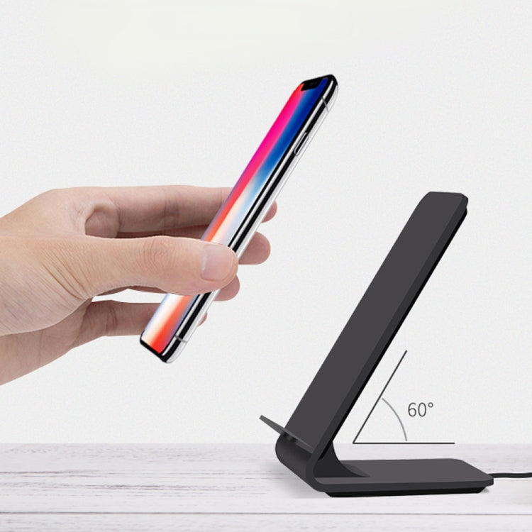 A8 10W Vertical Wireless Charging Charger for iPhone XR / XS Max / Galaxy S9+ / S9 / Huawei Mate 20 Pro and Other QI-enabled Device (Black)