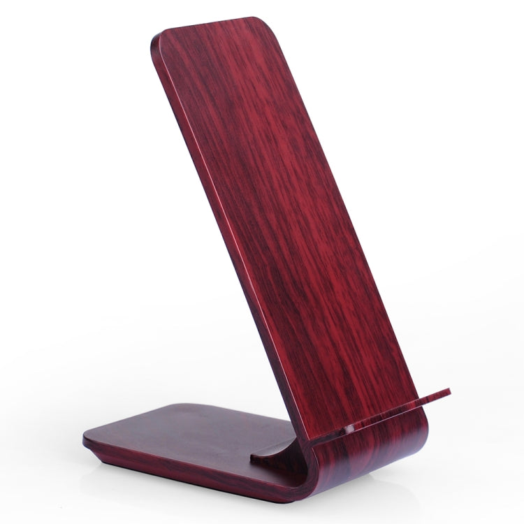 A8 10W Wood Texture Vertical Wireless Charging Charger for iPhone XR / XS Max / Galaxy S9+ / S9 / Huawei Mate 20 Pro and Other QI-enabled Device