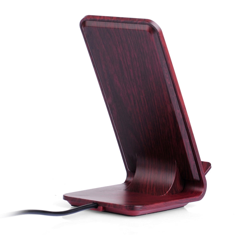 A8 10W Wood Texture Vertical Wireless Charging Charger for iPhone XR / XS Max / Galaxy S9+ / S9 / Huawei Mate 20 Pro and Other QI-enabled Device