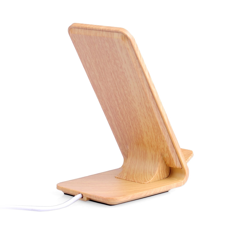 A8 10W Wood Texture Vertical Wireless Charging Charger for iPhone XR / XS Max / Galaxy S9+ / S9 / Huawei Mate 20 Pro and Other QI-enabled Device