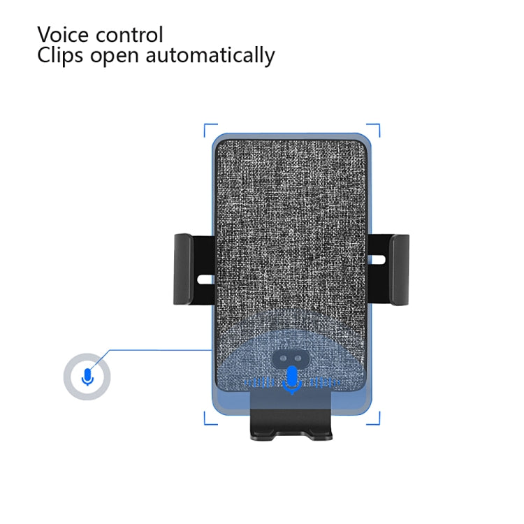 C13 10W Cloth Texture Car Wireless Charger for iPhone XR / XS Max / Galaxy S9+ / S9 / Huawei Mate 20 Pro and Other Qi-compatible Phone, Support Voice Control(Black)