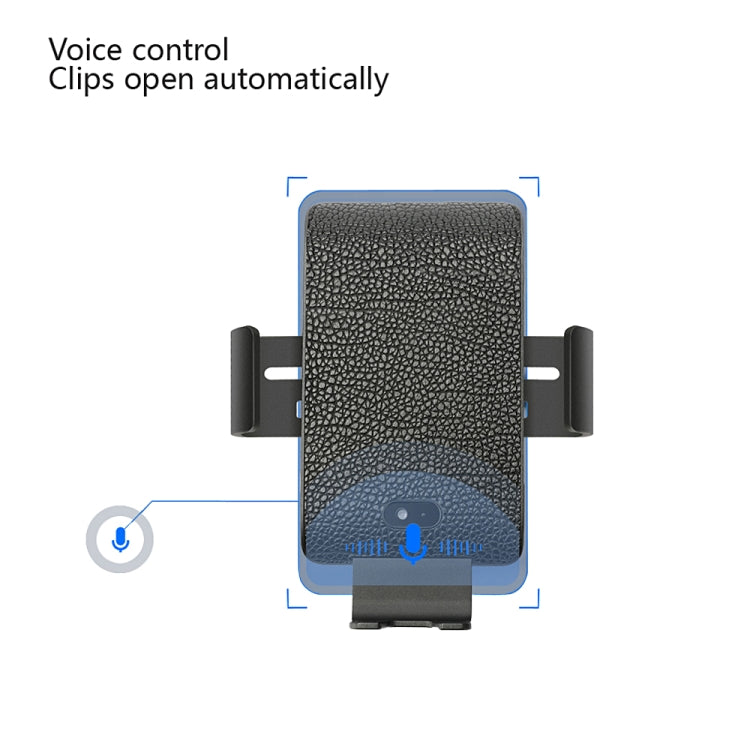 C13 10W Leather Texture Car Wireless Charger for iPhone XR / XS Max / Galaxy S9+ / S9 / Huawei Mate 20 Pro and Other Qi-compatible Phone, Support Voice Control(Black)