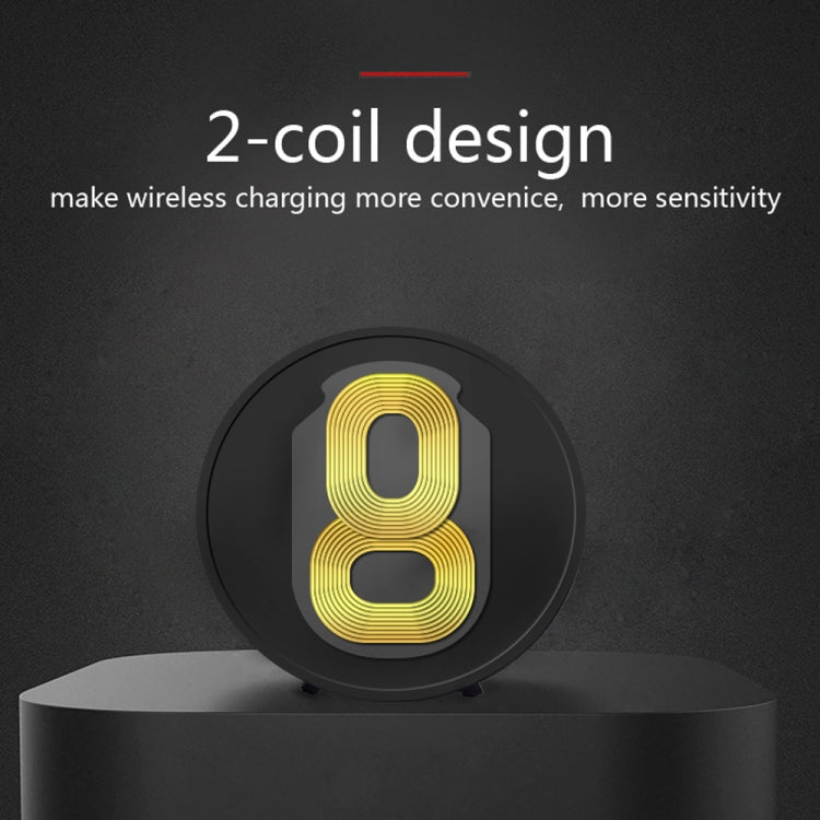 K10 10W Vertical Wireless Charging Charger for iPhone XR / XS Max / Galaxy S9+ / S9 / Huawei Mate 20 Pro and Other QI-enabled Device (Black)