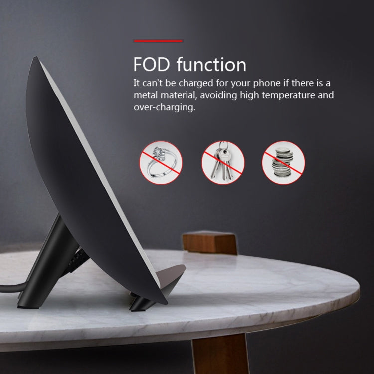 K10 10W Vertical Wireless Charging Charger for iPhone XR / XS Max / Galaxy S9+ / S9 / Huawei Mate 20 Pro and Other QI-enabled Device (Black)
