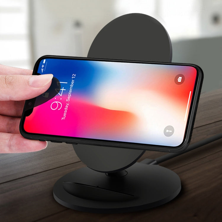 M8 10W Vertical Wireless Charging Charger for iPhone XR / XS Max / Galaxy S9+ / S9 / Huawei Mate 20 Pro and Other QI-enabled Device (Black)