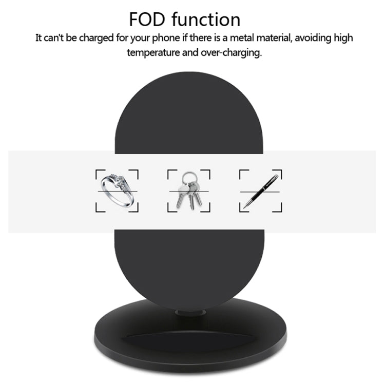 M8 10W Vertical Wireless Charging Charger for iPhone XR / XS Max / Galaxy S9+ / S9 / Huawei Mate 20 Pro and Other QI-enabled Device (Black)