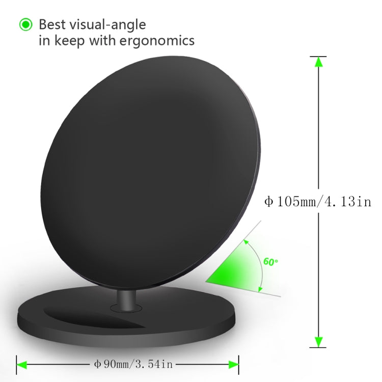 Q8 10W Vertical Wireless Charging Charger for iPhone XR / XS Max / Galaxy S9+ / S9 / Huawei Mate 20 Pro and Other QI-enabled Device (Black)