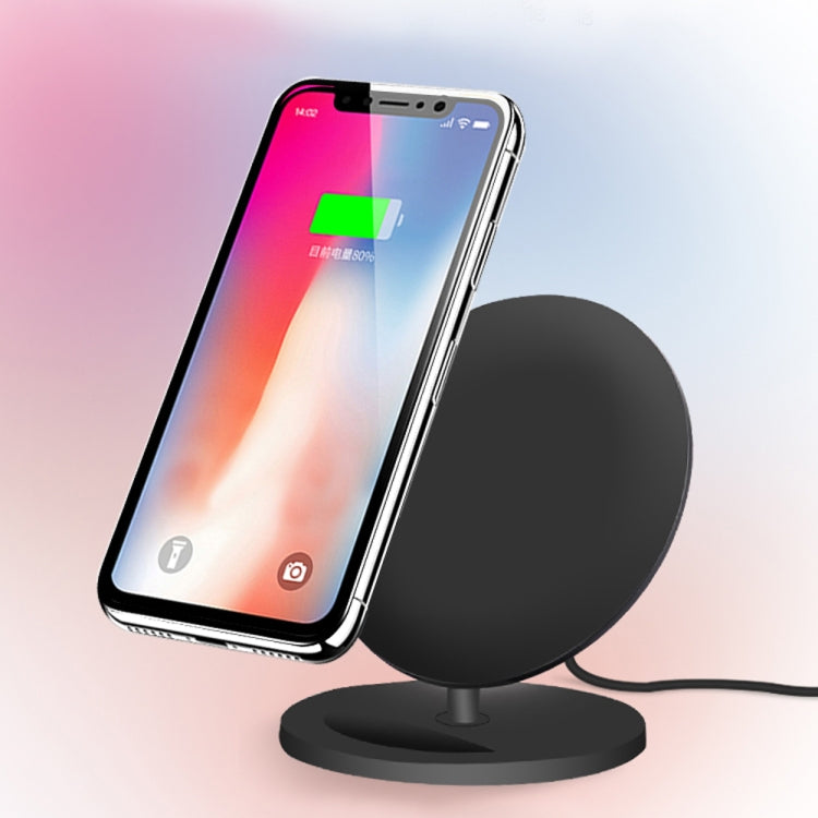 Q8 10W Vertical Wireless Charging Charger for iPhone XR / XS Max / Galaxy S9+ / S9 / Huawei Mate 20 Pro and Other QI-enabled Device (Black)