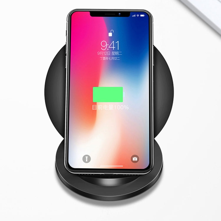Q8 10W Vertical Wireless Charging Charger for iPhone XR / XS Max / Galaxy S9+ / S9 / Huawei Mate 20 Pro and Other QI-enabled Device (Black)