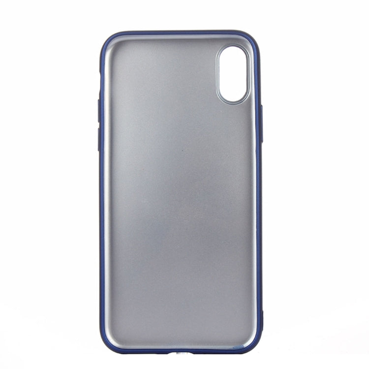 For iPhone X / XS Solid Color Metal Paint TPU Protective Back Cover Case