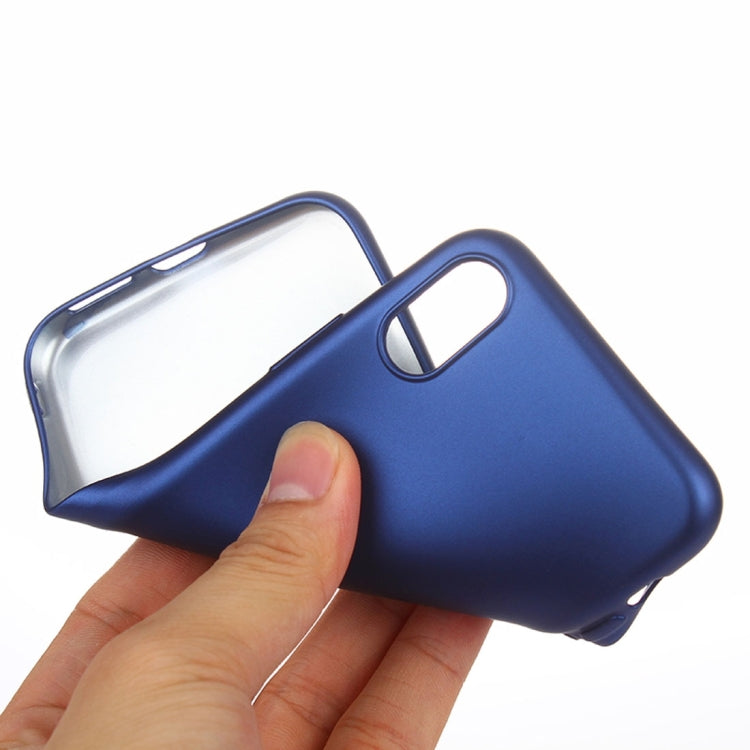 For iPhone X / XS Solid Color Metal Paint TPU Protective Back Cover Case