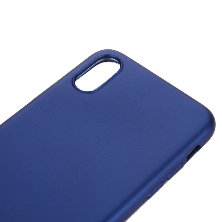 For iPhone X / XS Solid Color Metal Paint TPU Protective Back Cover Case