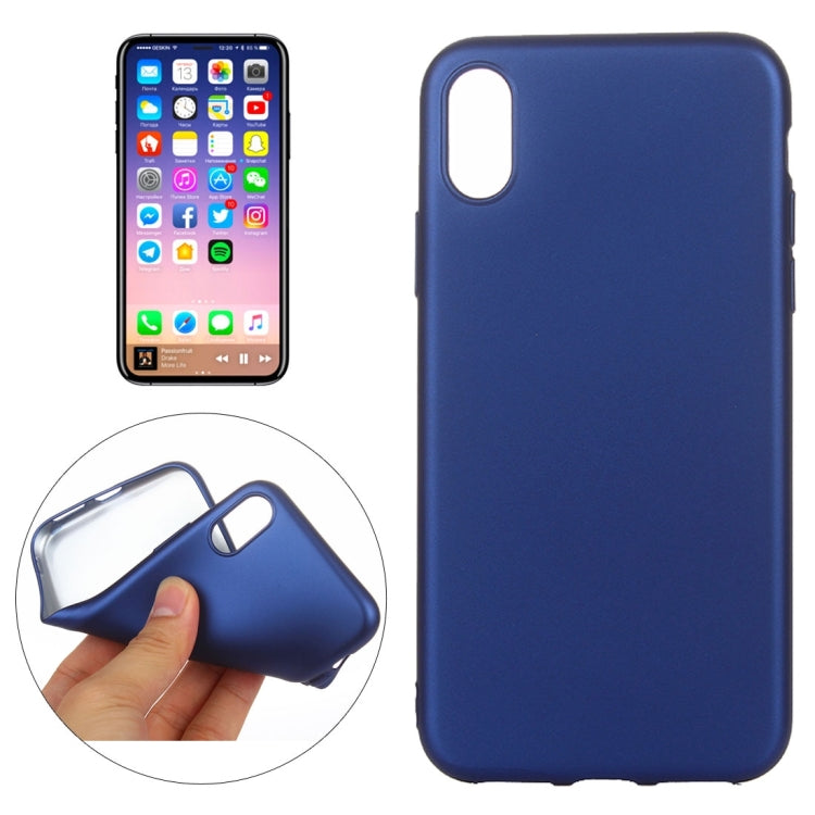 For iPhone X / XS Solid Color Metal Paint TPU Protective Back Cover Case