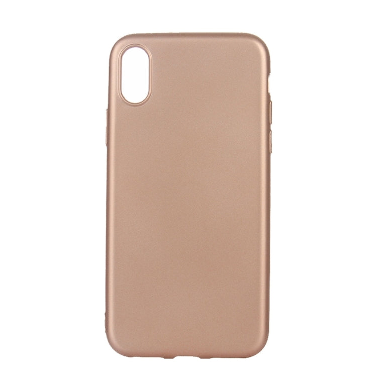 For iPhone X / XS Solid Color Metal Paint TPU Protective Back Cover Case