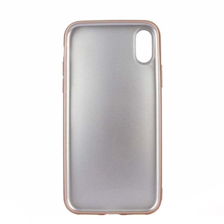 For iPhone X / XS Solid Color Metal Paint TPU Protective Back Cover Case