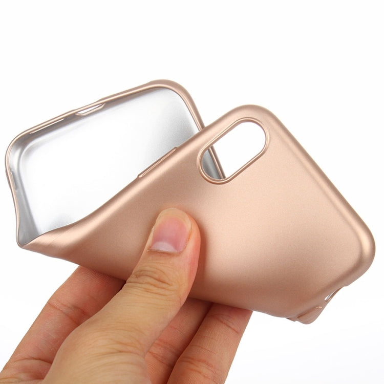 For iPhone X / XS Solid Color Metal Paint TPU Protective Back Cover Case