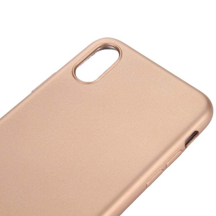For iPhone X / XS Solid Color Metal Paint TPU Protective Back Cover Case