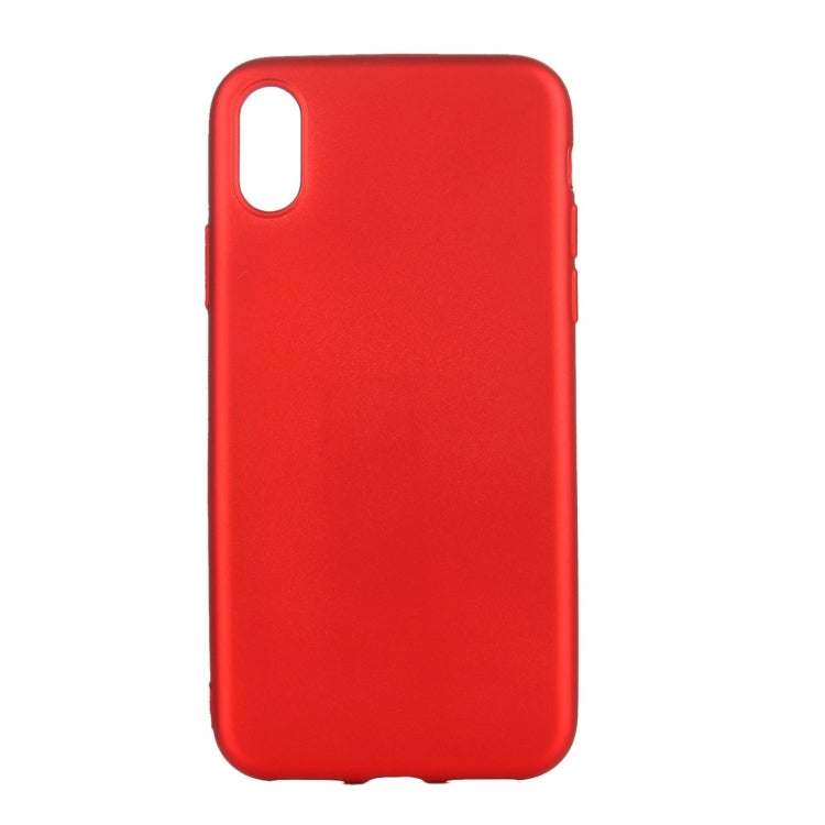 For iPhone X / XS Solid Color Metal Paint TPU Protective Back Cover Case