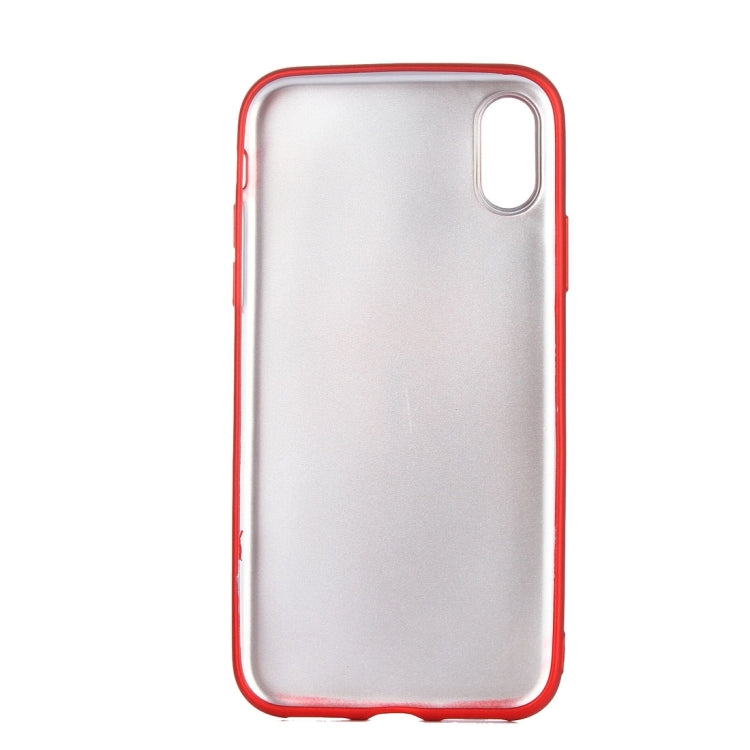 For iPhone X / XS Solid Color Metal Paint TPU Protective Back Cover Case