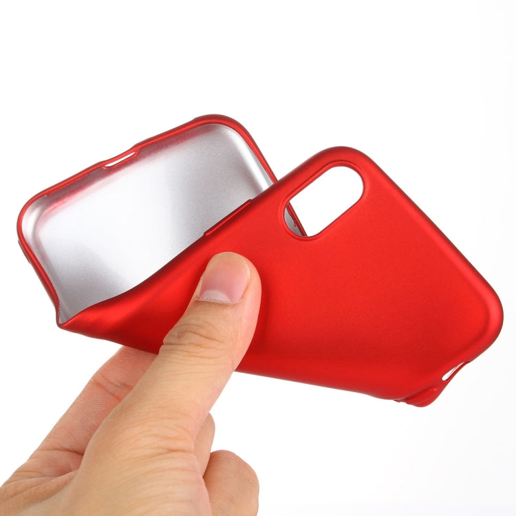For iPhone X / XS Solid Color Metal Paint TPU Protective Back Cover Case