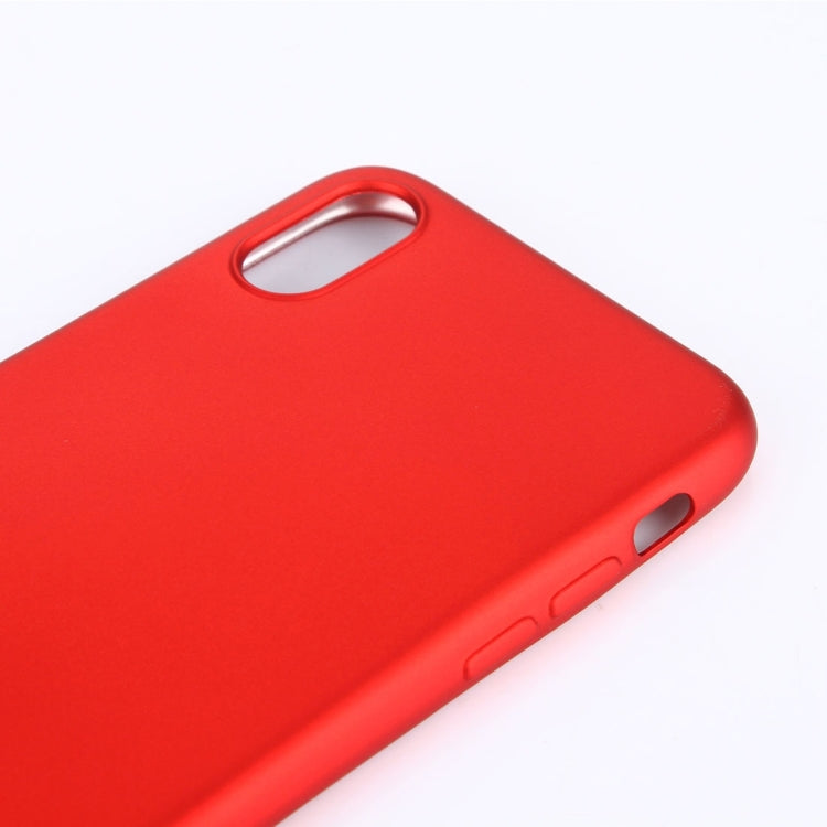 For iPhone X / XS Solid Color Metal Paint TPU Protective Back Cover Case