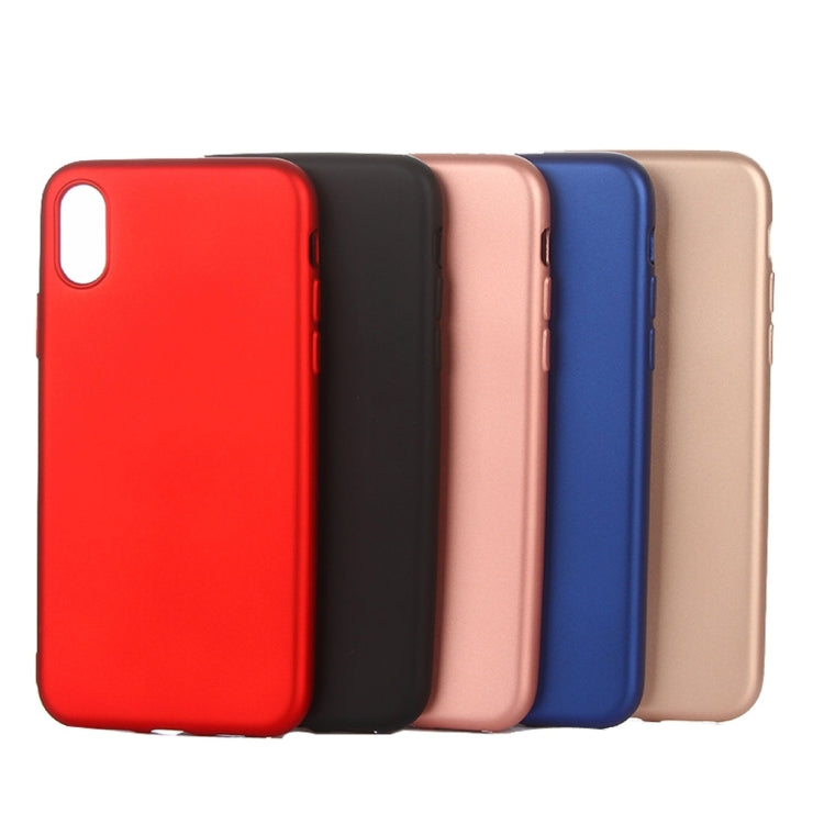 For iPhone X / XS Solid Color Metal Paint TPU Protective Back Cover Case