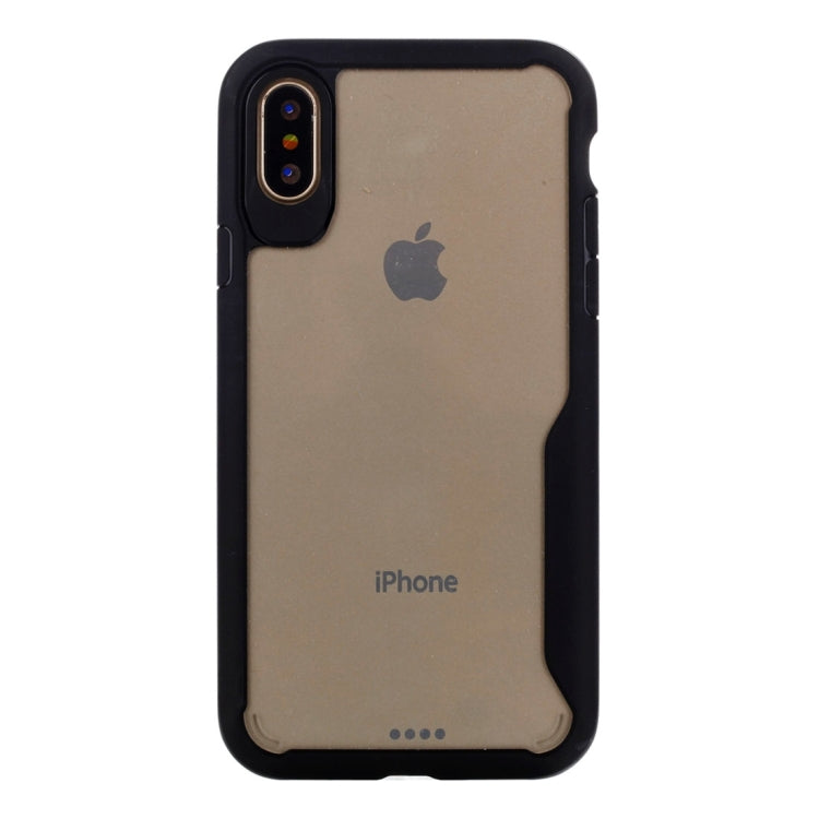 For iPhone X / XS  TPU + PC Combination Protective Back Cover Case(Black)
