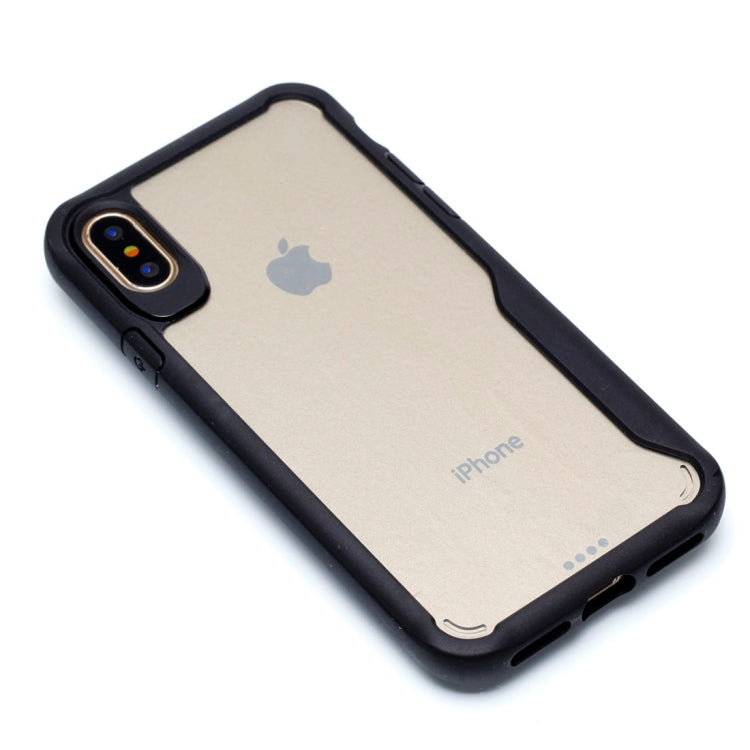 For iPhone X / XS  TPU + PC Combination Protective Back Cover Case(Black)