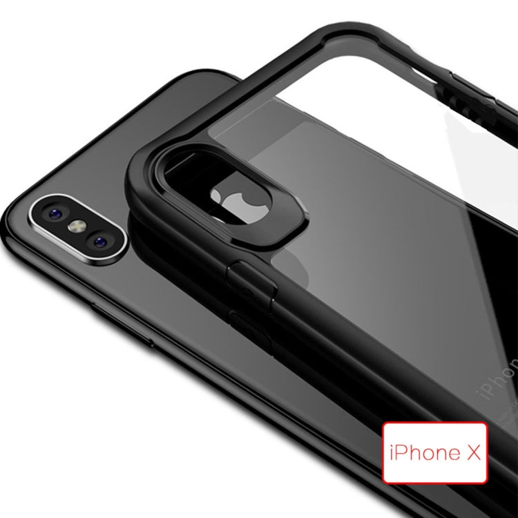 For iPhone X / XS  TPU + PC Combination Protective Back Cover Case(Black)