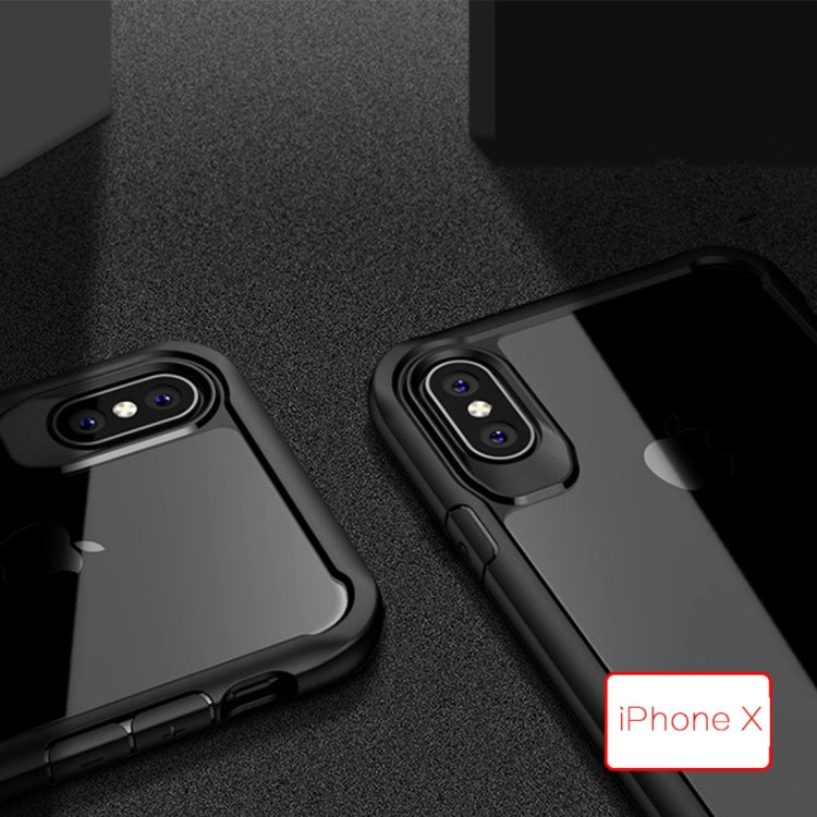 For iPhone X / XS  TPU + PC Combination Protective Back Cover Case(Black)