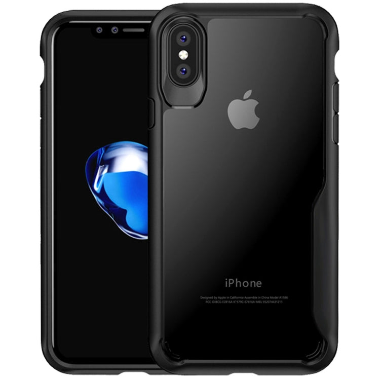For iPhone X / XS  TPU + PC Combination Protective Back Cover Case(Black)