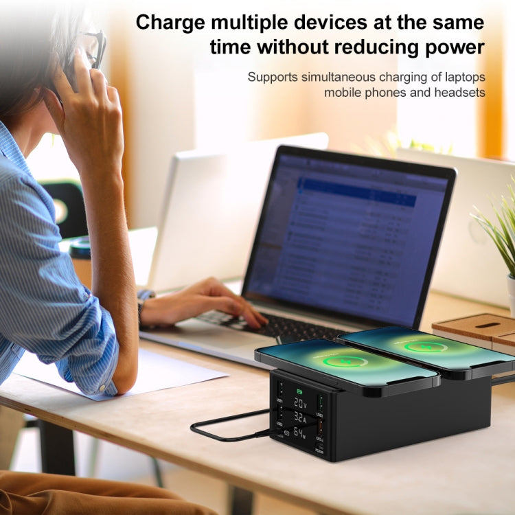 HHW-888W Multi-ports Two-seater Wireless Charger