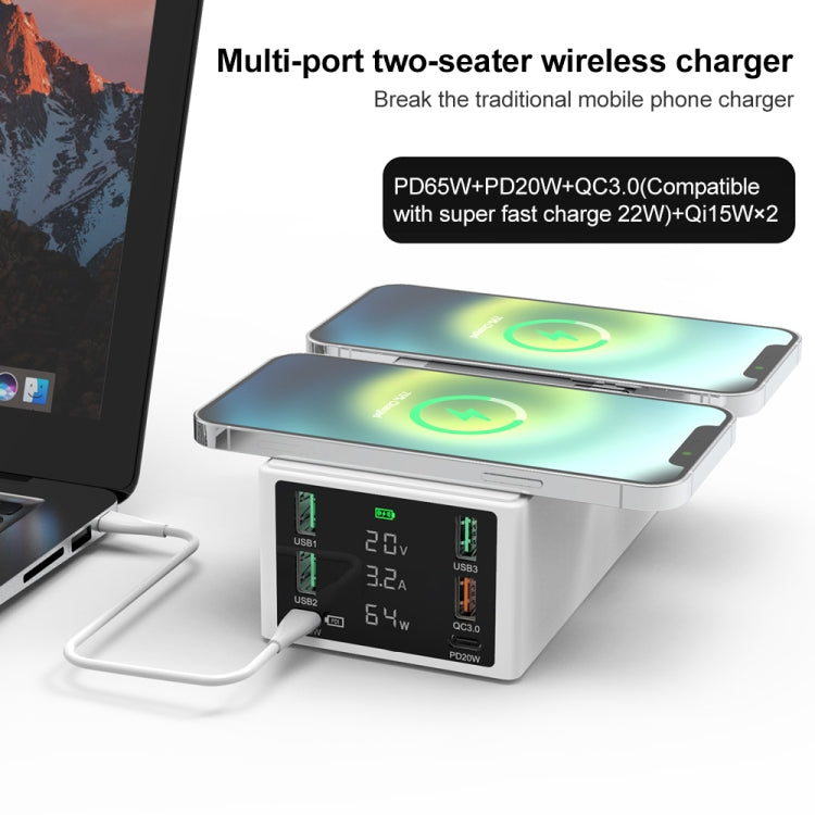 HHW-888W Multi-ports Two-seater Wireless Charger